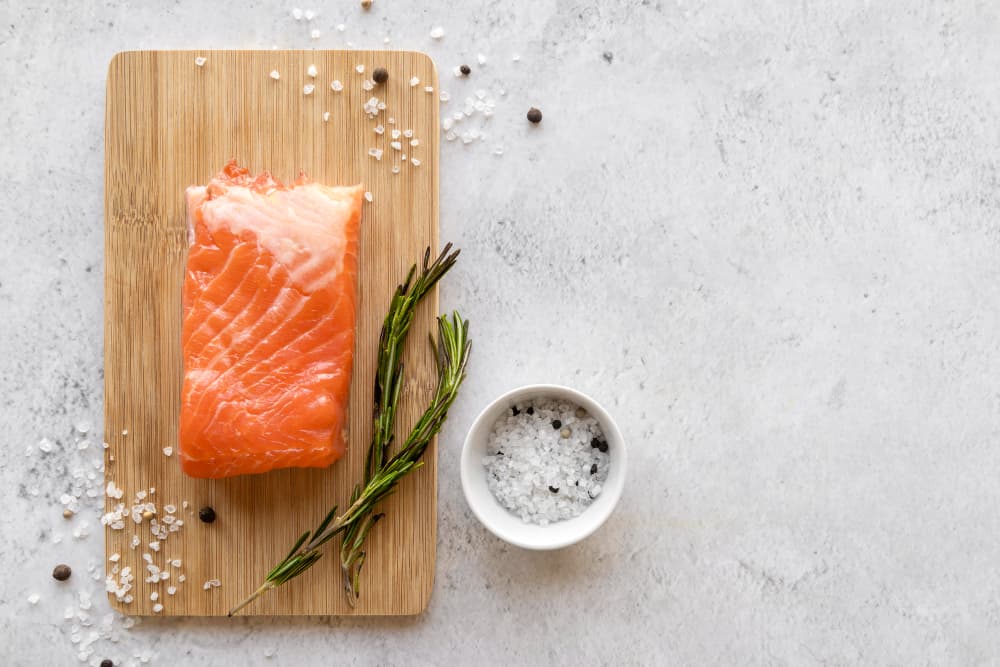 delicious salmon filet ready for cooking