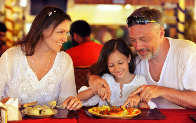 Eating out on your family road trip is part of the fun. Be mindful of portion size and avoid fast foods.