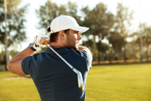 Take a swing on the golf course and show your improved golf swing skills.