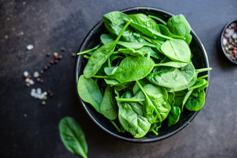 Spinach is high in essential vitamins and minerals and tend to blend well in a smoothie.