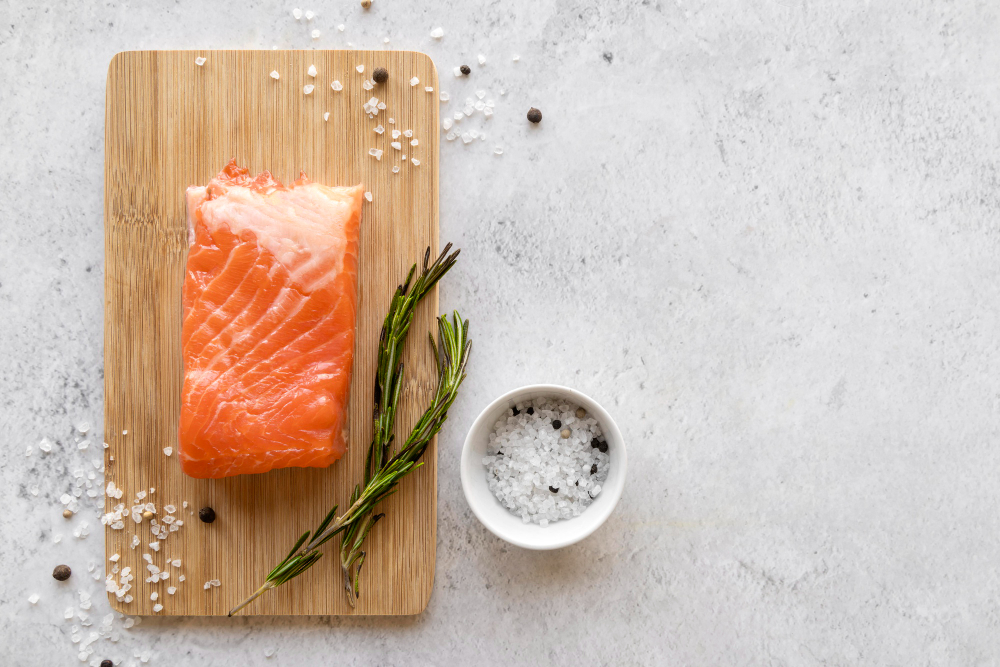 delicious salmon filet ready for cooking